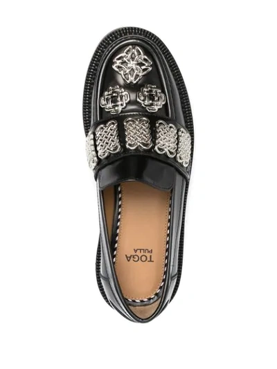 Shop Toga Ornate Charm-embellished Loafers In Black
