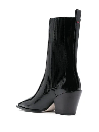 Shop Aeyde Ari Patent Leather Mid-calf Boots In Black