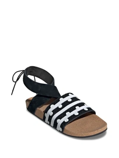 Shop Adidas Originals Polka-dot Print Sandals In Black