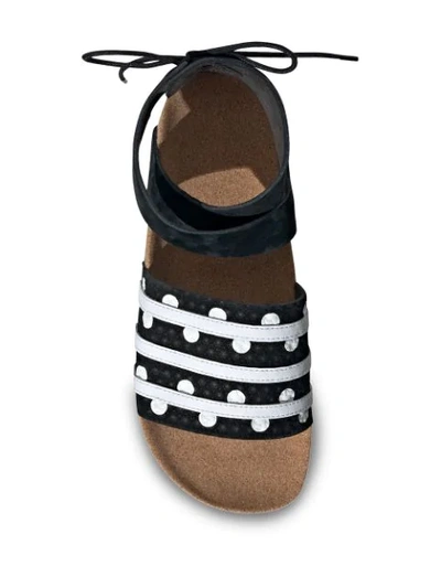 Shop Adidas Originals Polka-dot Print Sandals In Black