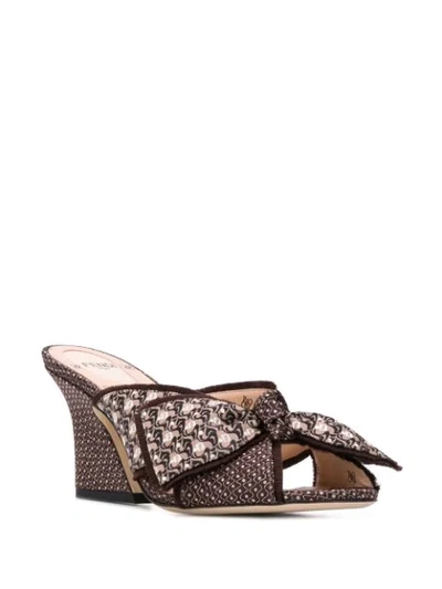 Shop Fendi Ffreedom Embroidered Mules In Brown