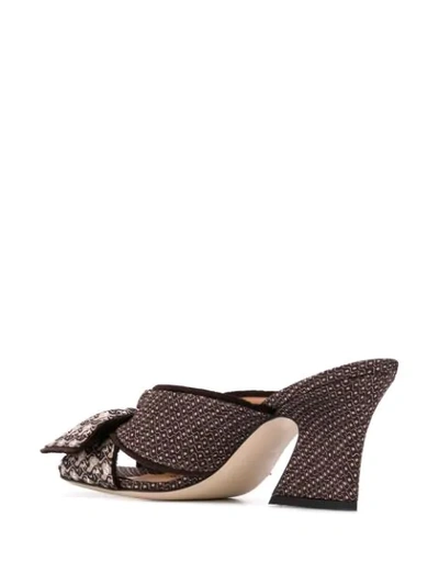 Shop Fendi Ffreedom Embroidered Mules In Brown