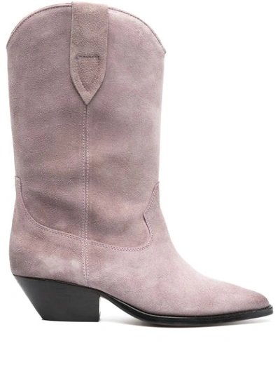 Shop Isabel Marant Pointed Toe Suede Boots In Neutrals