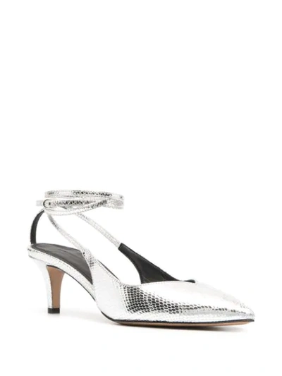 Shop Isabel Marant 70mm Ankle-tie Pumps In Silver