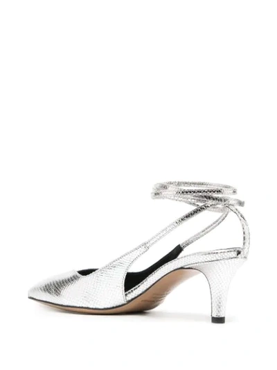 Shop Isabel Marant 70mm Ankle-tie Pumps In Silver