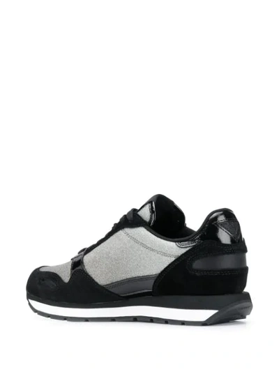 Shop Emporio Armani Colour-block Panelled Sneakers In Black