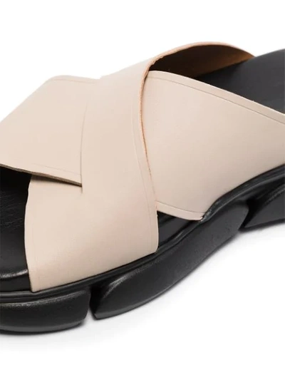 Shop Atp Atelier Sovereto Flatform Leather Sandals In Grey