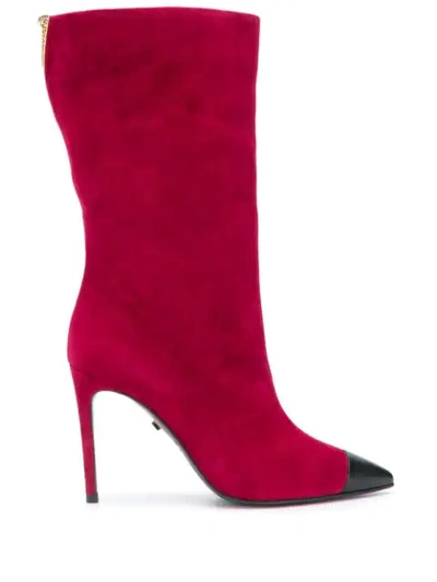 Shop Greymer Suede 105mm Mid-calf Boots In Red