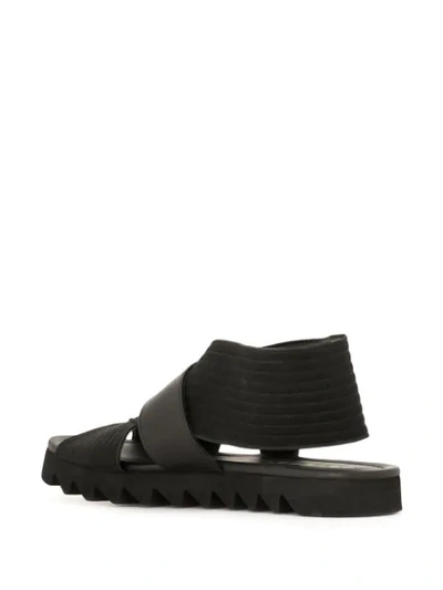 Shop Joshua Sanders Criss Cross Ridged Sole Sandals In Black