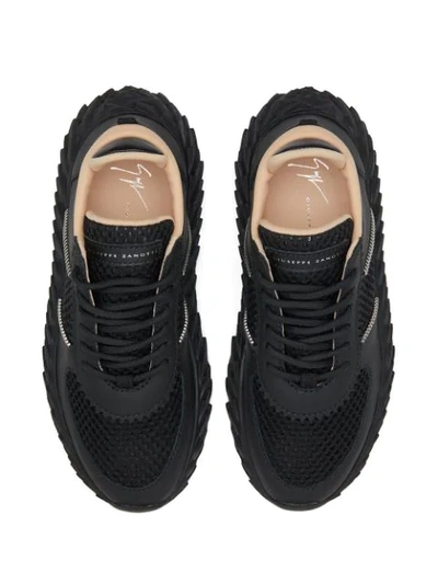 Shop Giuseppe Zanotti Urchin Mesh Panelled Sneakers In Black