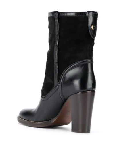Shop Chloé Leather High Heeled Boots In Black