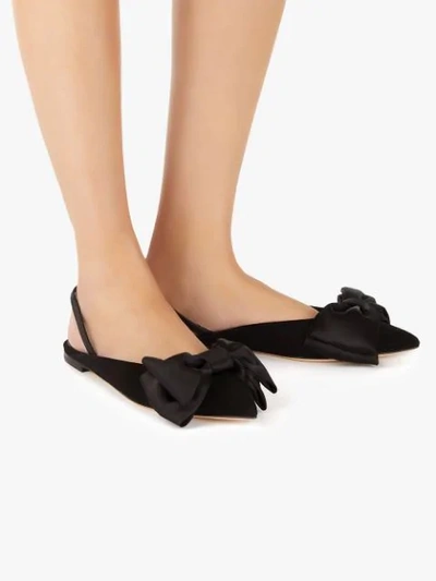 Shop Giuseppe Zanotti Bow Slingback Ballerina Shoes In Black