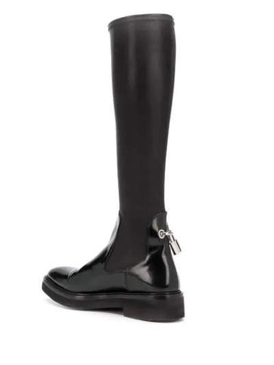 Shop Christopher Kane Padlock Knee-high Boots In Black