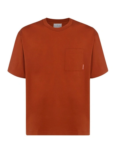 Shop Acne Studios Patch Pocket T-shirt In Brown