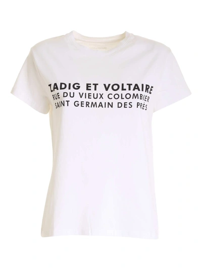 Shop Zadig & Voltaire Black Print T-shirt In White