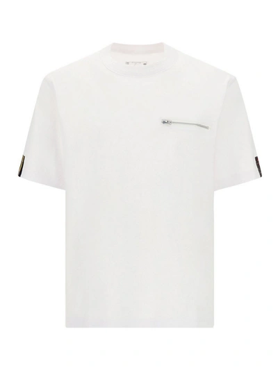 Shop Sacai Patchwork Cotton T-shirt In White