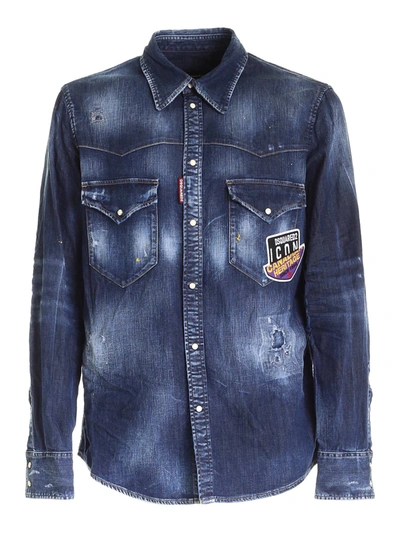 Shop Dsquared2 Denim Shirt In Blue