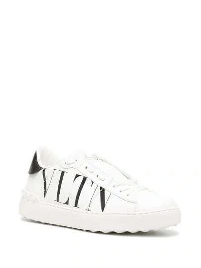 Shop Valentino Vltn Open Sneakers In White