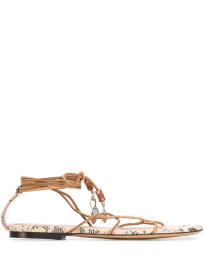 Shop Isabel Marant Jindia Strappy Sandals In Neutrals