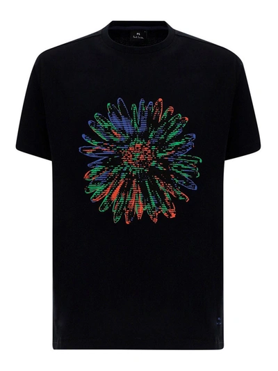 Shop Paul Smith Flower T-shirt In Black