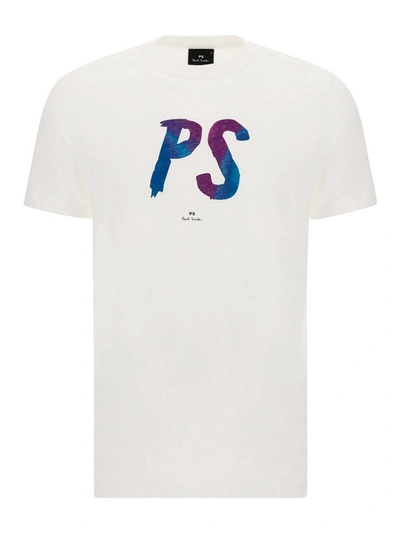Shop Paul Smith Logo Printed T-shirt In White