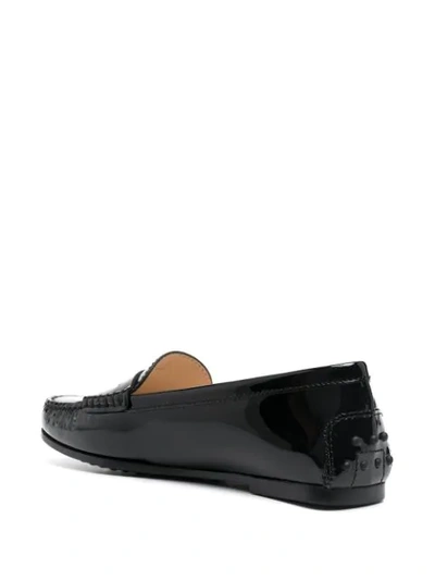 Tod's Gommino Patent Leather Driving Loafers In Black