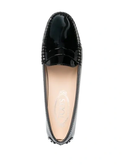 Tod's Gommino Patent Leather Driving Loafers In Black