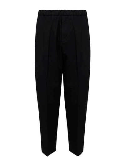 Shop Jil Sander Lightweight Cotton Trousers In Black