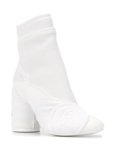 Shop Mm6 Maison Margiela Padded Ankle Boots In White