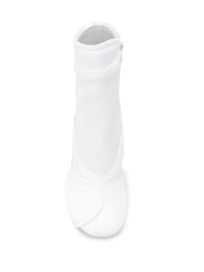 Shop Mm6 Maison Margiela Padded Ankle Boots In White