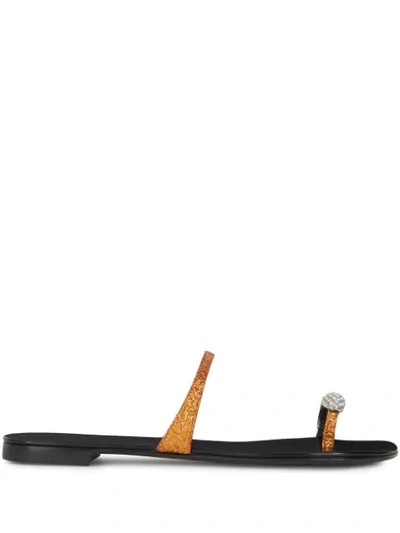 Giuseppe Zanotti Ring Toe Strap Sandals In Gold
