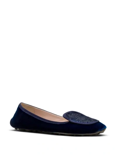 Shop Car Shoe Sequin-embellished Ballerina Shoes In Blue