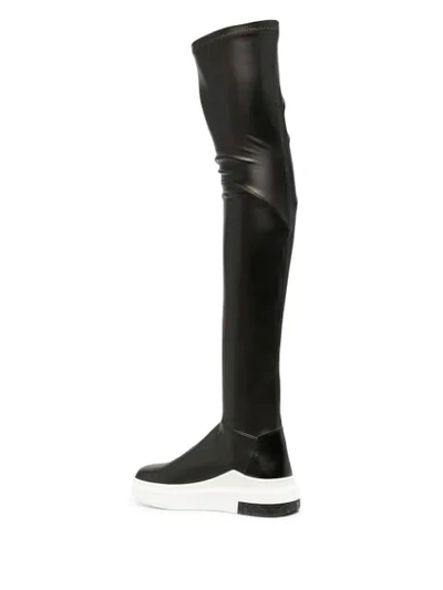 Shop Cinzia Araia Thigh-high Leather Boots In Black