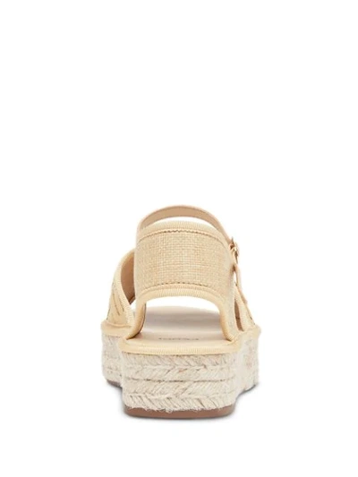 Shop Fendi Platform Espadrille Sandals In Neutrals