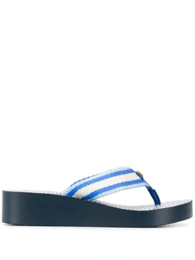 Shop Tory Burch Gemini Link Flip Flops In Blue