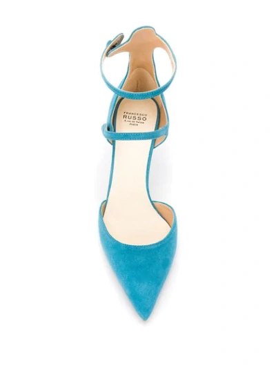 双带尖头高跟鞋