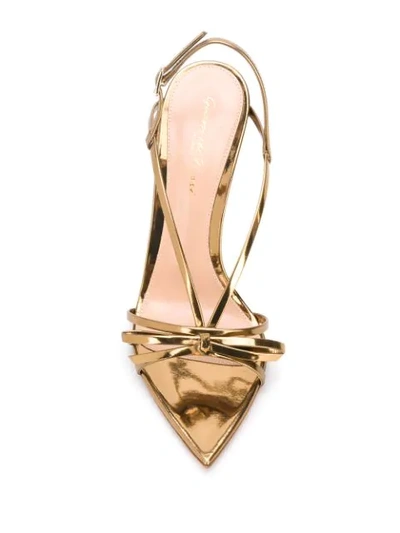 Shop Gianvito Rossi Roselle 115mm Slingback Sandals In Gold