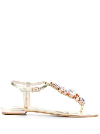 Shop Sophia Webster Ritzy Flat 10mm Sandals In Gold