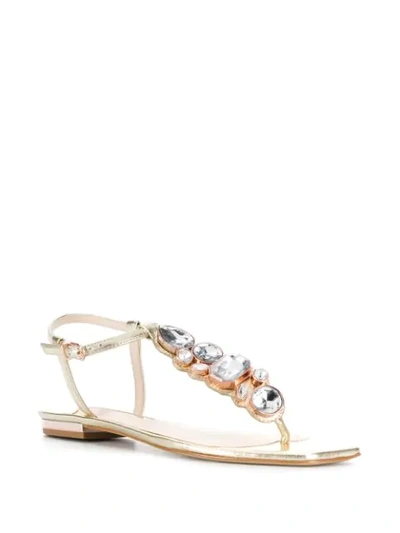 Shop Sophia Webster Ritzy Flat 10mm Sandals In Gold