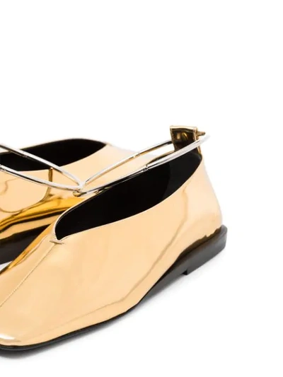 Shop Jil Sander Anklet-detail Ballerina Shoes In Gold