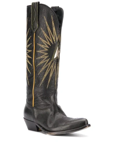 Shop Golden Goose Wish Star Knee-high Boots In Black