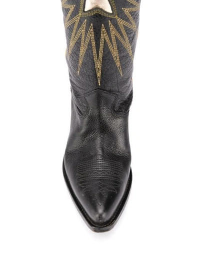 Shop Golden Goose Wish Star Knee-high Boots In Black