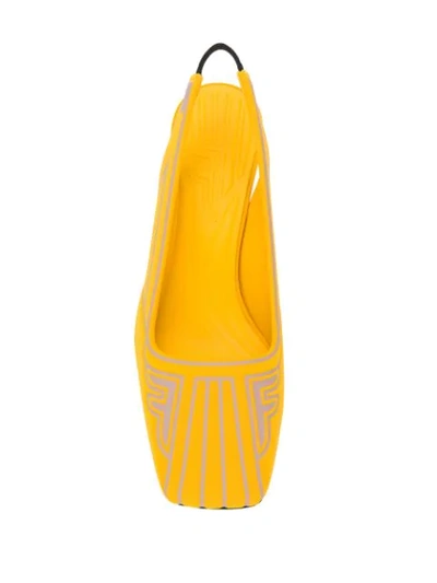 Shop Fendi Ffreedom Slingback Pumps In Yellow