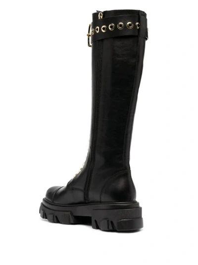 Shop Amen Anfibio Knee Length Boots In Black