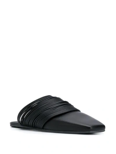 Shop Mm6 Maison Margiela Strappy Slippers In Black