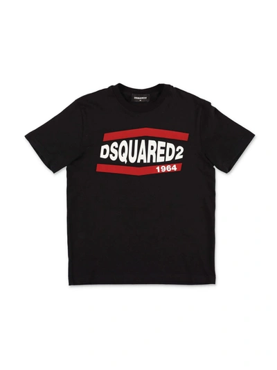 Shop Dsquared2 Contrasting Print T-shirt In Black