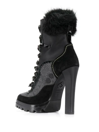 Shop Dsquared2 Panelled Lace-up Ankle Boots In Black