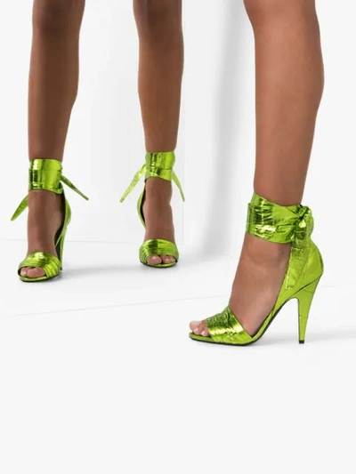 Shop Tom Ford 105mm Wrap-style Sandals In Green