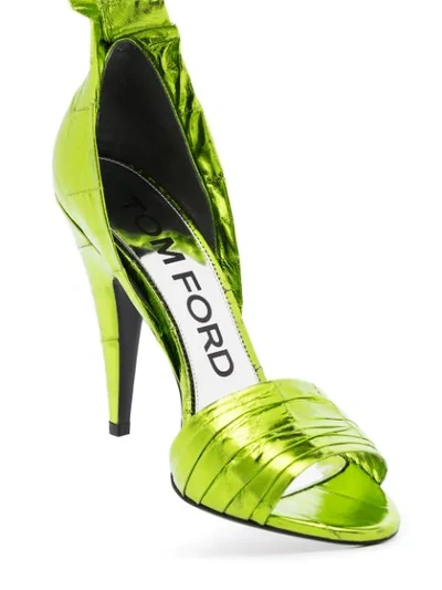 Shop Tom Ford 105mm Wrap-style Sandals In Green