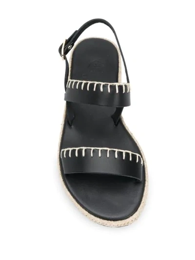 Shop Ancient Greek Sandals Clara Contrast Stitch Espadrilles In Black